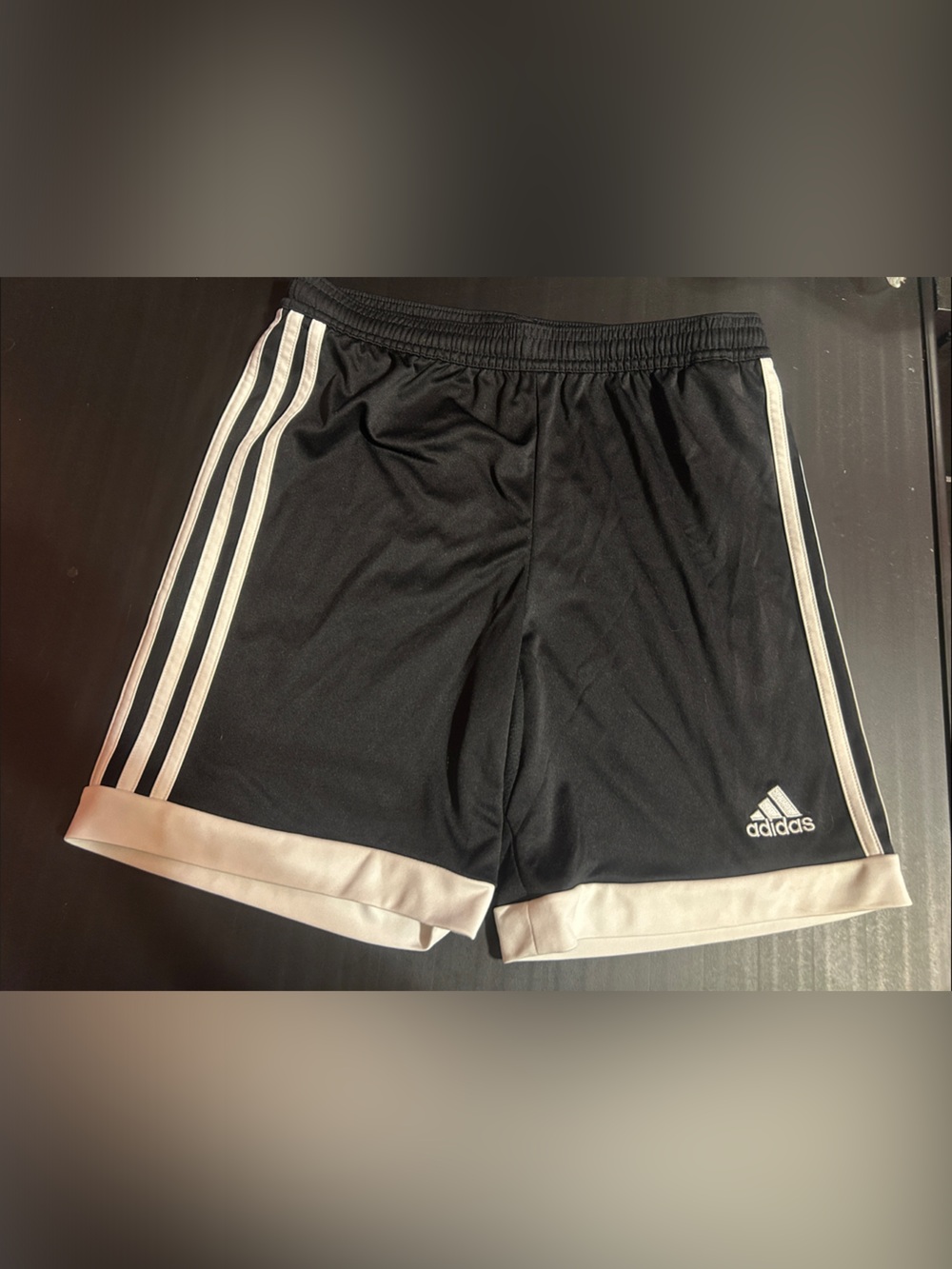 adidas Black Shorts with White Stripes